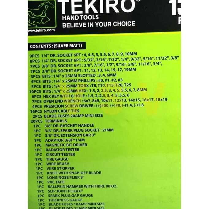 TEKIRO TOOL SET 130 PCS / TOOLSET TEKIRO 130 pcs / Mekanik tool set / mechanic TEKIRO