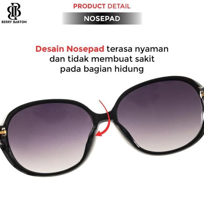 Kacamata Hitam Anti UV Polarized Wanita Frame Oval Berrybarton 6004