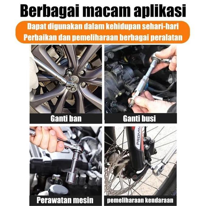 REAIM Tire Repair Kunci Torsi Sepeda 3/8 1/2 Drive Persegi 20-220N.M Ratchet Wrench Tire repair Tool