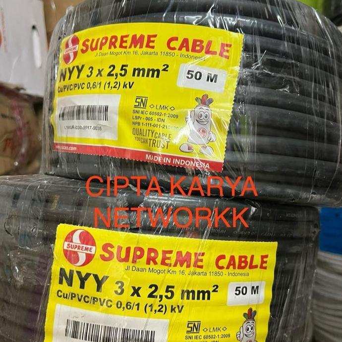 Promo Kabel Supreme Nyy 3x2,5 mm / Nyy 3x2.5 mm Supreme Engkel Hitam / NYY 3X2.5 MM SUPREME NYY 3X2,