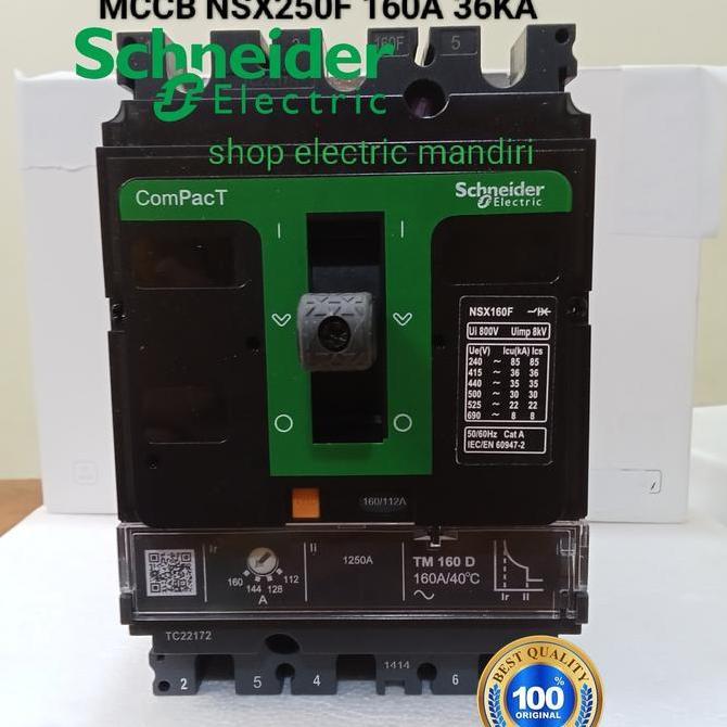 MCCB BREAKER NSX 160A 3phase 36KA MCCB NSX250F 160ampere 3phase original Schneider TM160D