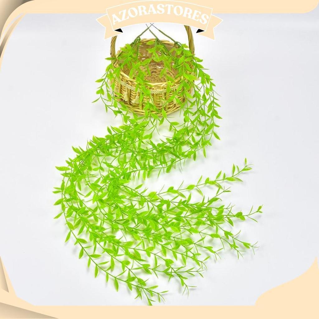 Tanaman Daun Hias Palsu 5  Cabang | Daun Rambat Plastik Bunga Gantung Dekorasi Dinding Ruangan Cafe 