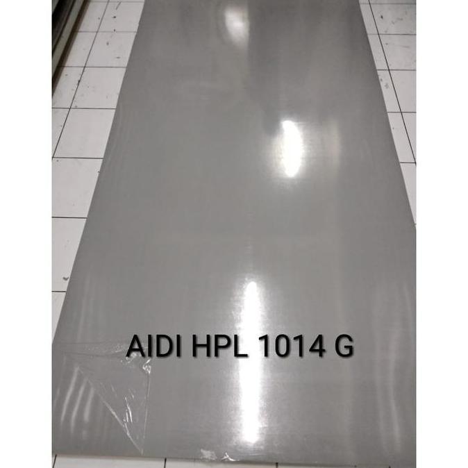 TERLARIS - AH 1014G MEDIO GREY GLOSSY HPL SOLID GLOSSY HPL POLOS KILAP HPL AIDI HPL AIDI 1014 G ABU 