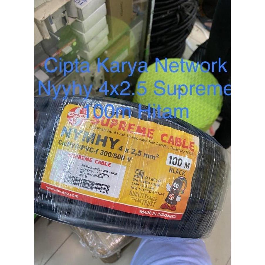 Promo Kabel Supreme Nyyhy 4x2.5 Serabut Hitam 50m / Kabel Supreme Nymhy 4x2,5 mm / Kabel NYMHY 4x2.5