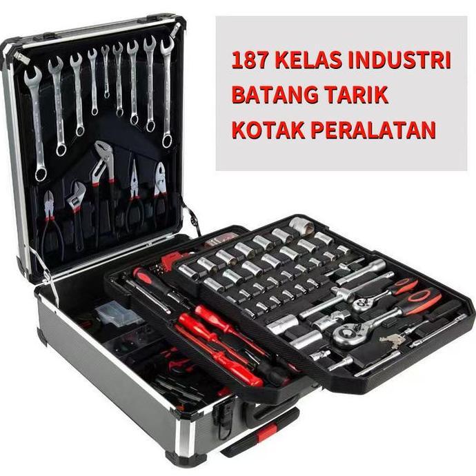 ISKU Tool Kit Set 187 Pcs Perkakas Bengkel Komplit/Toolkit Set Box Lengkap/Alat Bengkel Perkakas