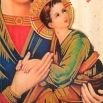 LUKISAN NATAL KAYU BUNDA MARIA HIASAN DINDING ROHANI KRISTEN