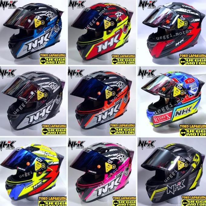 Helm Nhk Rx9 Paket Ganteng Flat visor iradium