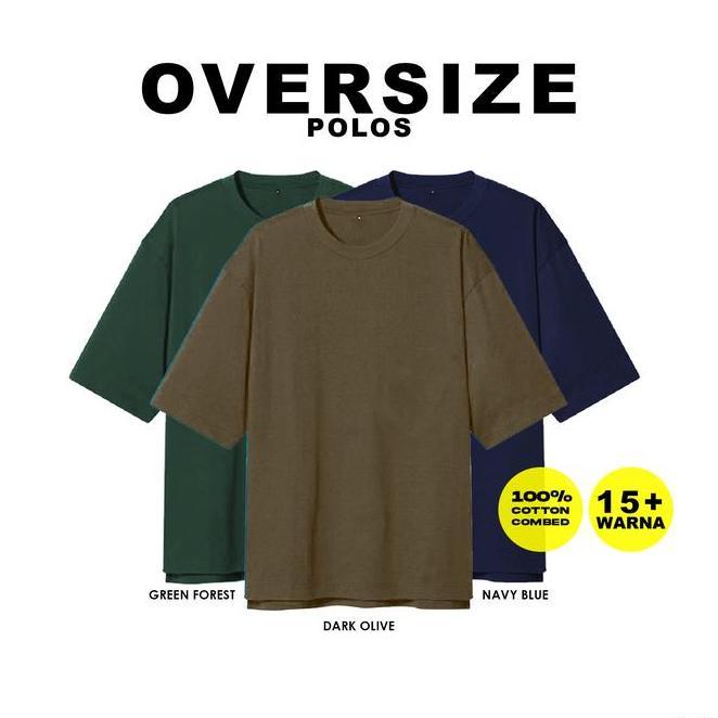 Kaos Polos Oversize Pria | Kaos Oversize Pria Polos Tanpa Saku
