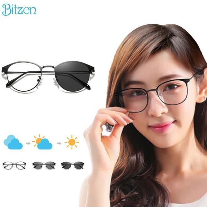 Bitzen Kacamata Anti Radiasi Photocromic Fotocromik Pria Wanita
