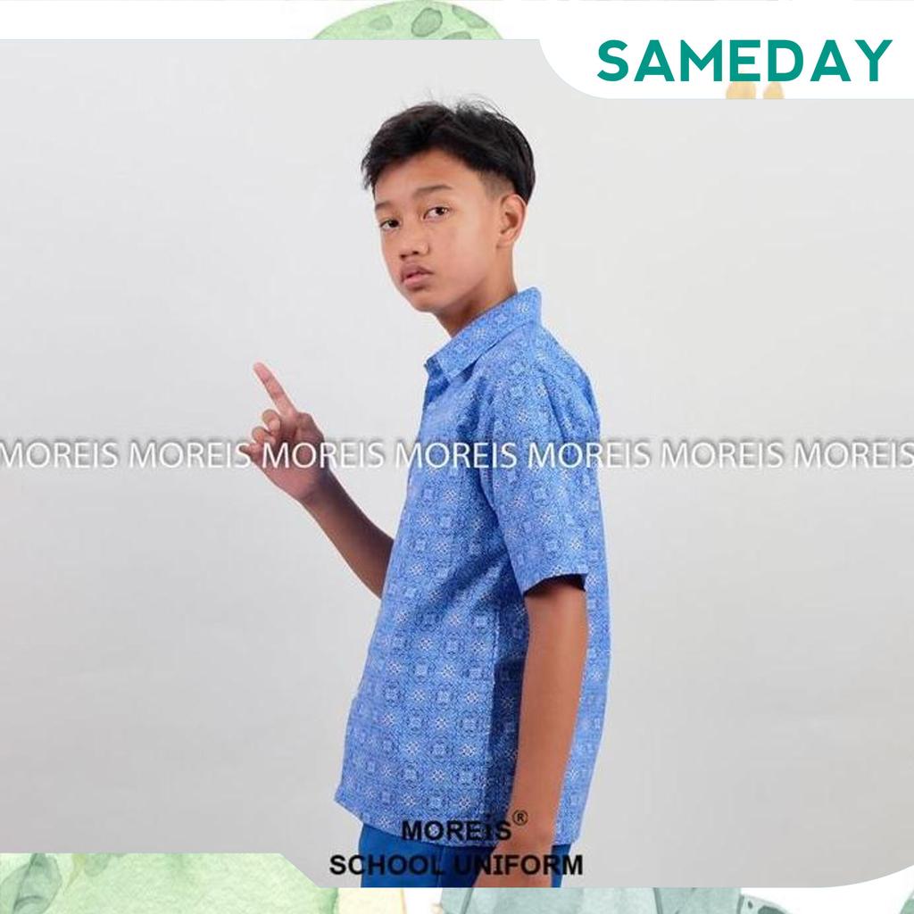 Seragam Baju Batik Sd/Mi/Tk/Paud Jm Biru 003 Grab