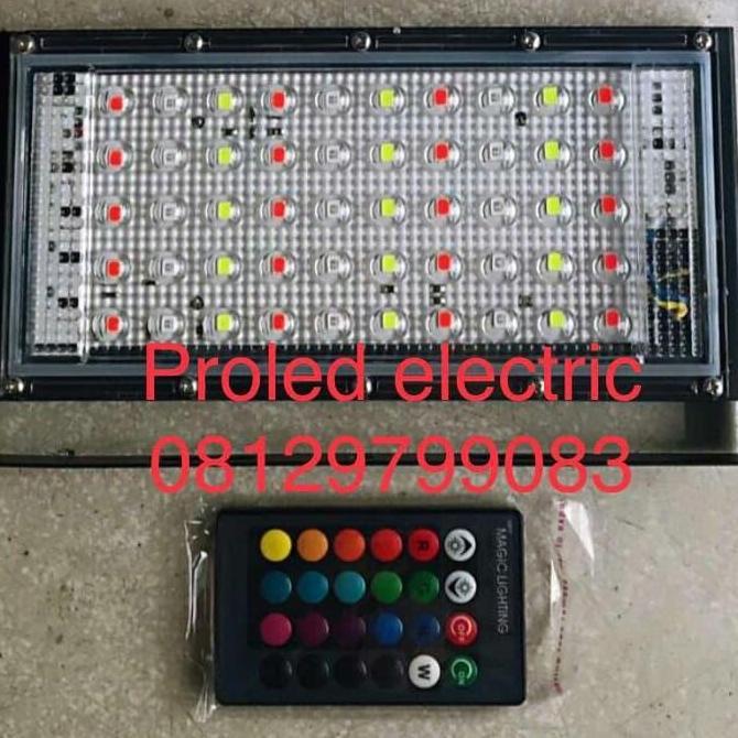 Lampu Soeot Led Rgb Warna Warni Outdoor 50W 50 Watt Outdoor Sorot Led  Sale