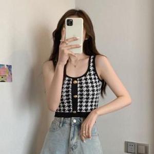 DE104 >> Tanktop Crop Rajut Import 100% (T134)/ Tank top CropKancing 3 Wanita Korean Model terbaru