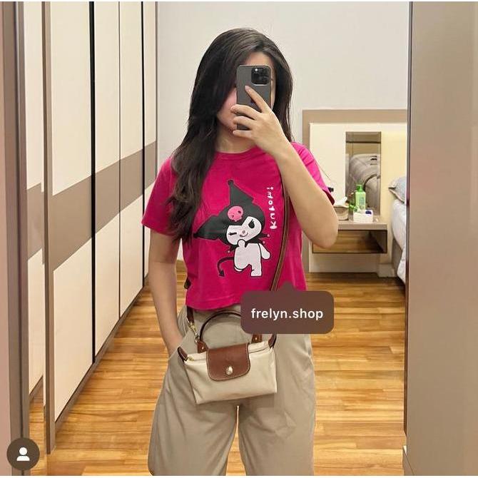 DS236 - CROP TOP MOTIF | BAJU KAOS TUMBLR CROP TEE TSHIRT KAOS KOREA FASHION WANITA ARMY MAROON BEIG