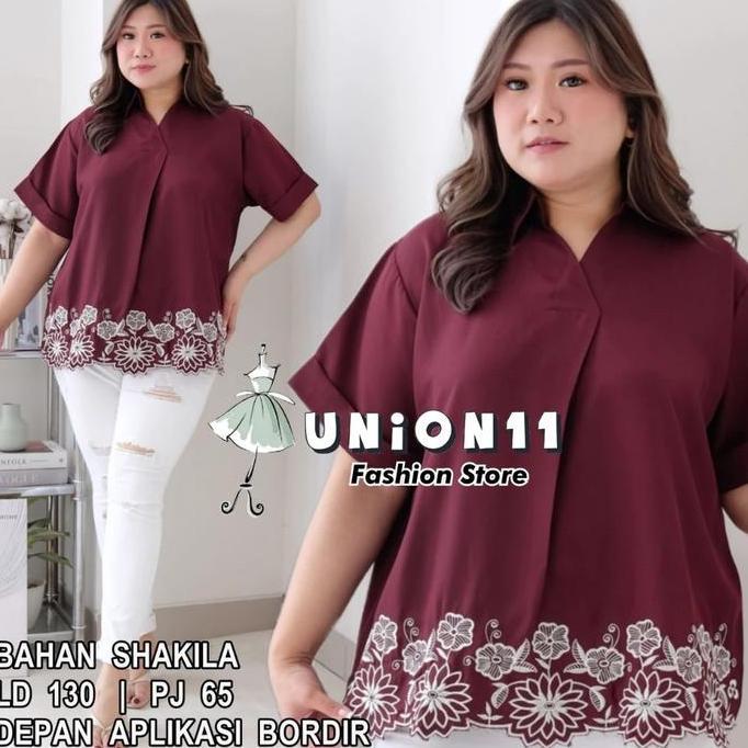 DS17 - JUMBO BLOUSE WANITA SHAKILA BORDIR BUNGA LD 130