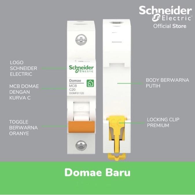 MCB 4 Ampere 1 Phase Domae 6kA Schneider Original Merlin Gerin