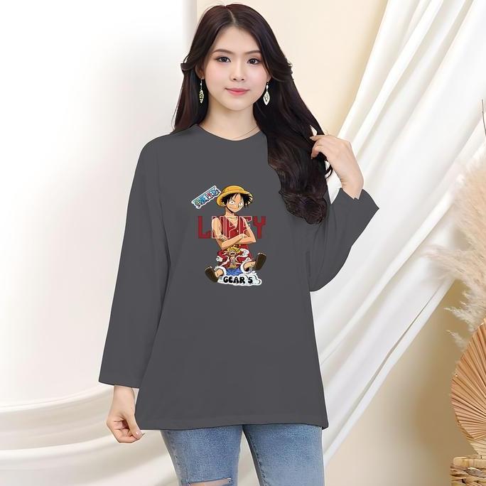 DR292 - Kaos Lengan Panjang Wanita Kekinian|Kaos Cewek Atasan Oversize|Kaos Wanita Lengan Panjang|Ka
