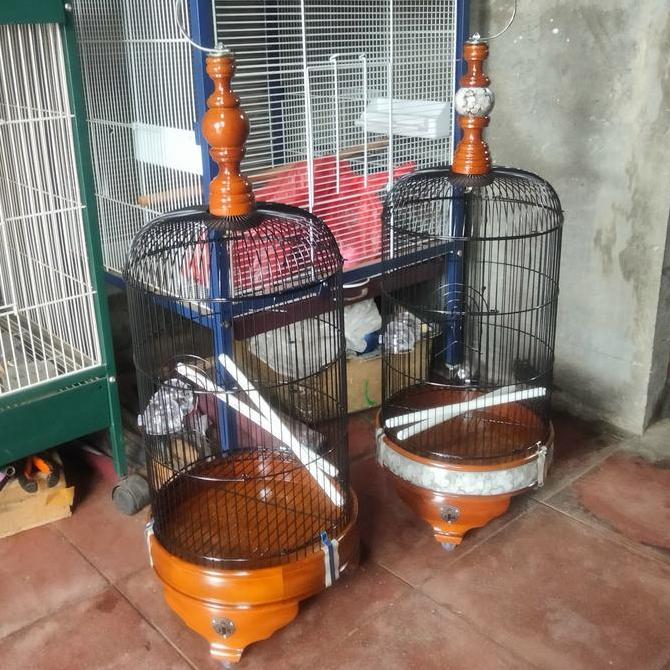 Kandang burung pleci dll merk jati jaya tebok kayu jati diameter 22 cm