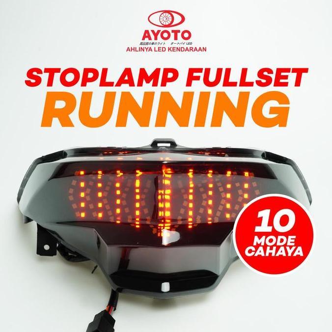 ( LIVE ) AYOTO Stoplamp Crystal RGB Full Set Running Motor Vario Beat FI/ESP & Deluxe LED Kualitas T