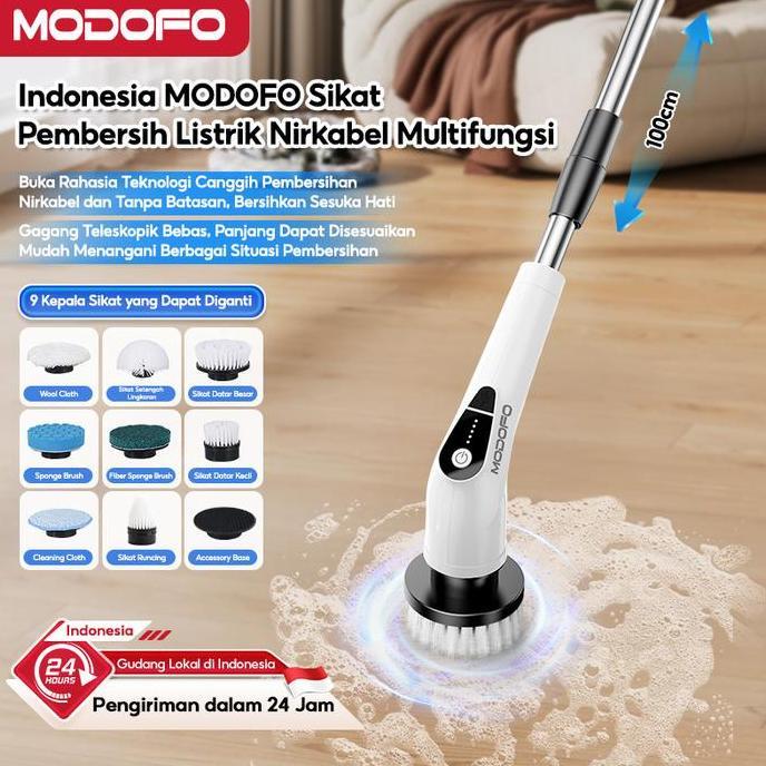 CODMODOFO 9 in 1 Sikat Pembersih Listrik Sikat Pembersih Elektrik Tahan Air portable Shower Lantai K