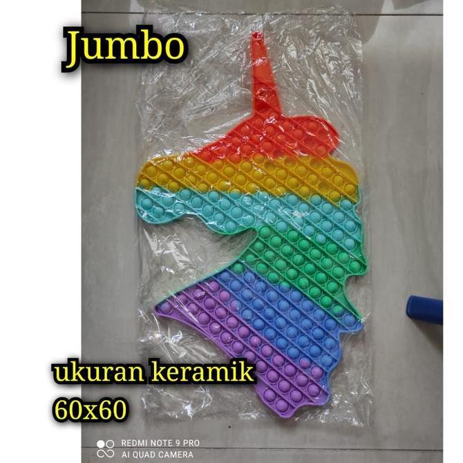 pop it Unicron mainan fidget bubble jumbo / xxl ukuran besar rainbow kids toys
