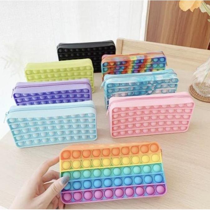 Pop It Pencil Case Tempat Pensil Fidget Toys Squishy Tiktok New 2022