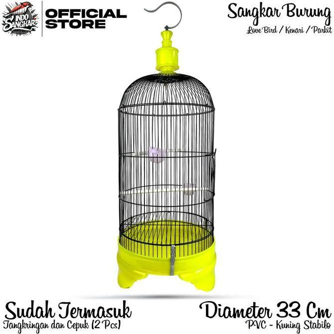 Sangkar Kandang Burung LOVE BIRD / KENARI / PARKIT Diameter 33 Cm PVC Merah | Sangkar Burung Besi Te