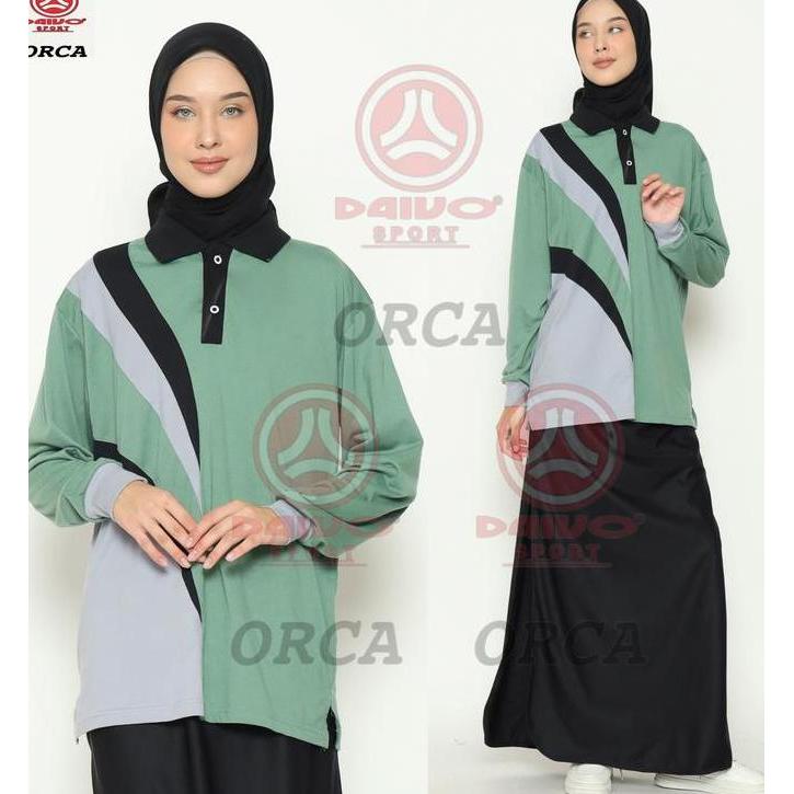 Setelan Baju Olahraga Rok Celana Senam Tunik Muslimah / Setelan Seragam Kaos Olahraga Tunik Rocela P