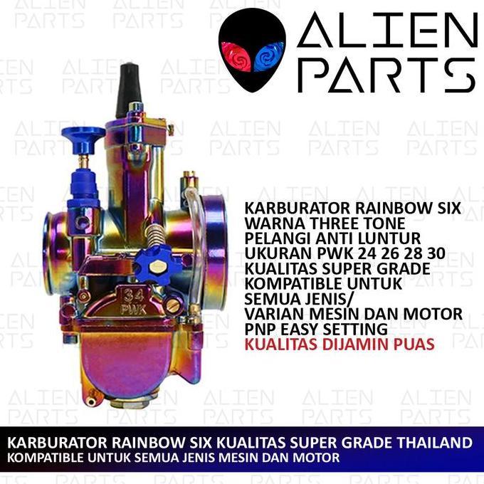 (BISA COD) KARBURATOR PWK 28 30 32 34 PELANGI RAINBOW SIX THAILAND KARBU CPO KEIHIN RIDE BEAT VARIO 