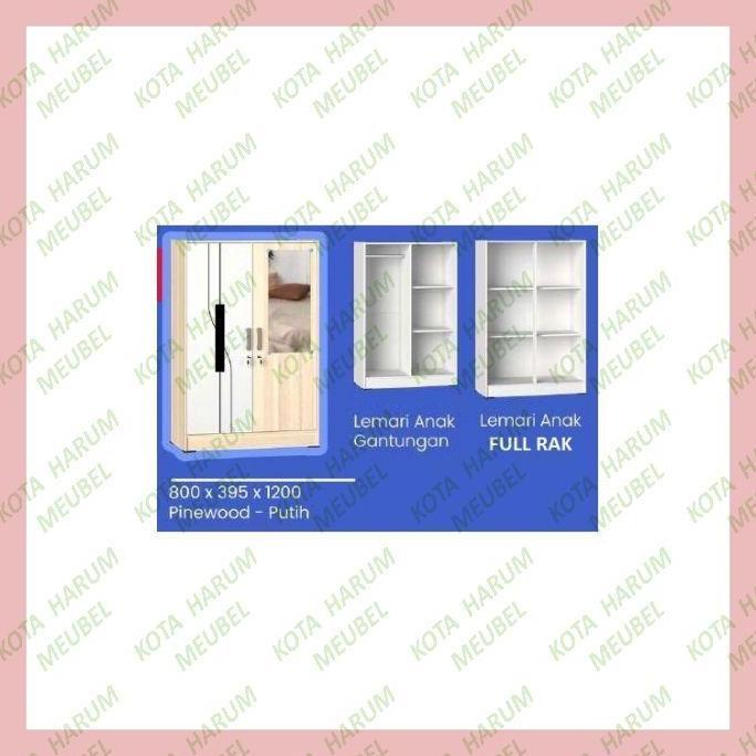 TERBARU - lemari kayu anak kost kosan 2 pintu baju pakaian pendek 120 cm emily