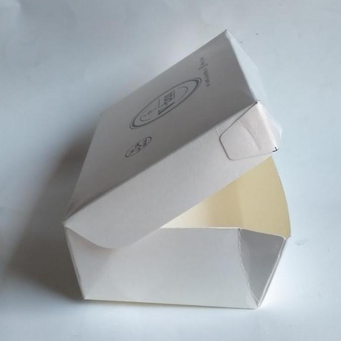 LUNCH BOX PAPER IVORY UKURAN MEDIUM + CETAK SABLON CUSTOM LOGO