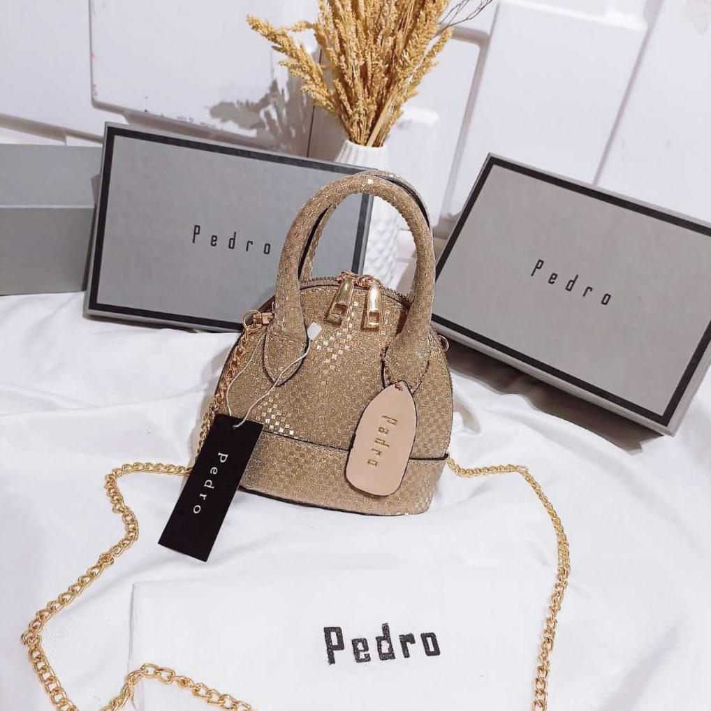 Tas Selempang Wanita Alma Mini Gliter - Sling Bag Pesta Mewah Import Free Box