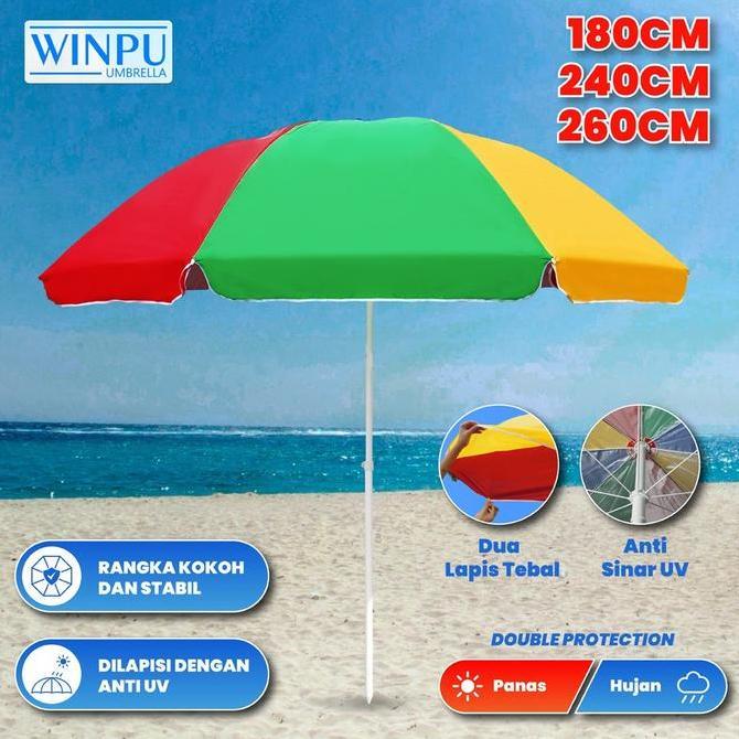 WINPU Payung Tenda Jualan Besar Pelangi (180Cm-260Cm) 2 Lapis