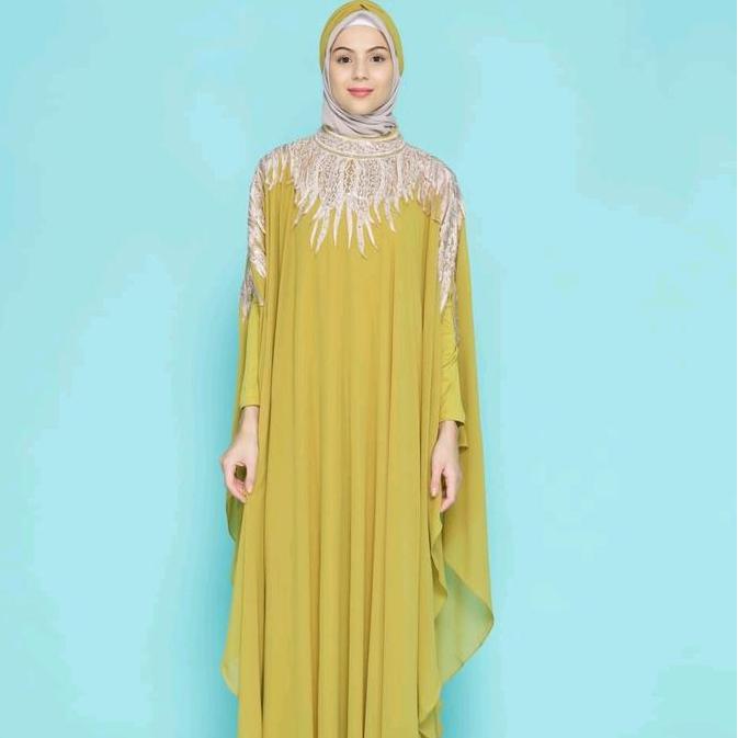 AYJONA - KAFTAN CLEO FULL BORDIR - FREE INNER GAMIS DAN TURBAN - BATWING KALONG OVERSIZE MEWAH DAN C