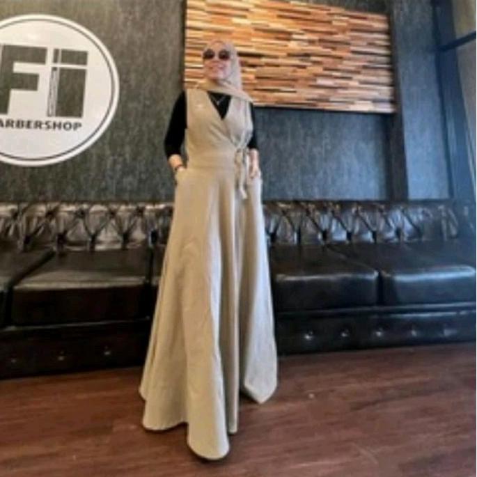 Allena Overall Dress Wanita by Astan Overall Katun Muslim Gamis Dewasa Terlaris