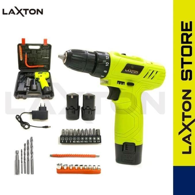 JLD 12V - Set Bor Obeng Bor Baterai 12 Volt 2 Baterai Cordlesss Drill