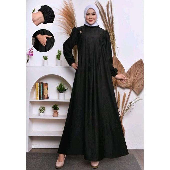 Gamis Pesta Silk Sutra Premium Dress Kondangan Terlaris Gamis Standar Jumbo Muslim Wanita Mewah Terl
