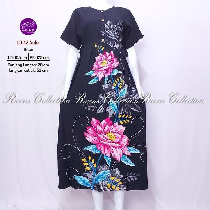 Promo Batik Aulia Longdress 47 Chibi Tali Pinggang Daster Panjang Semata Kaki Lengan Pendek Busui 3K