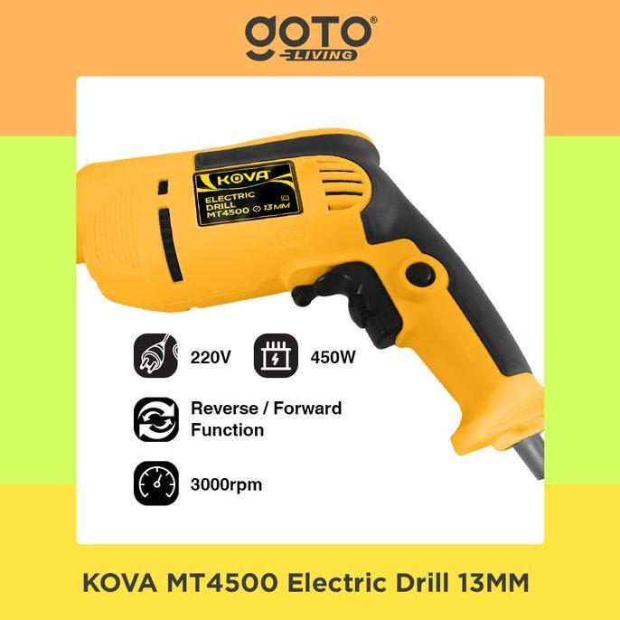 Kova Electric Drill Bor Tangan Listrik 13 mm Reversible