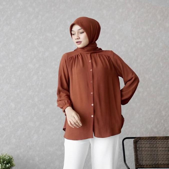Groovy - Alina Blouse Crinkle Airflow Premium Oversize Baju Atasan Wanita