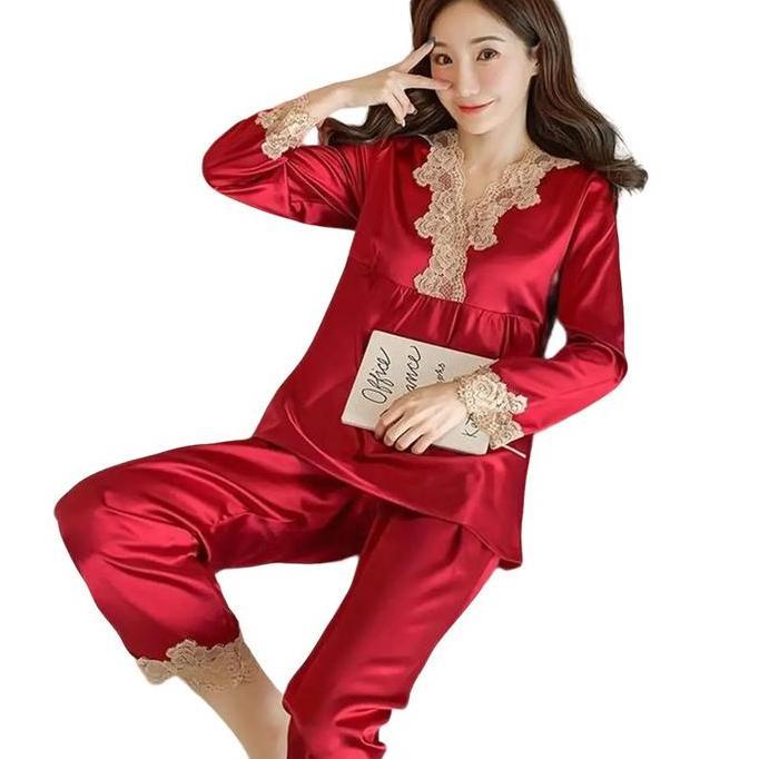 Promo [COD] Pajamas lengan panjang/ tidur wanita satin premium/daster kekinian/ tidur wanita dewasa/