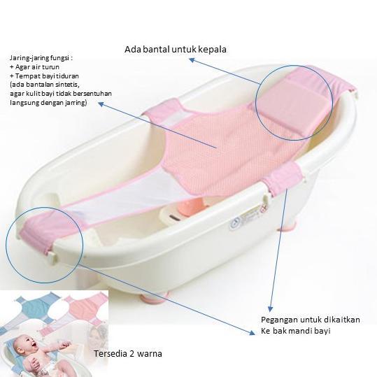 [JARING SAJA] Baby Bather Jaring Bak Mandi Bayi Baru lahir Agar Tidak Terjatuh Tempat Mandi Bayi Bar