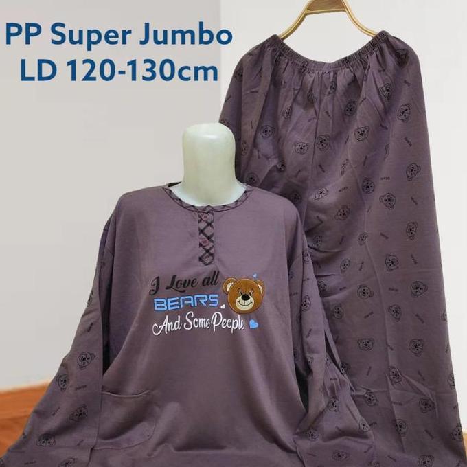 Promo Babydoll Super Jumbo PP 4L Lengan Panjang Bahan Kaos LD 130cm Gambar Bordir Dan Sablon Hijab d