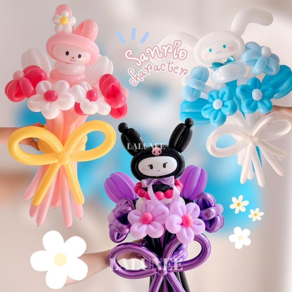 Balon Birthday Bouquet / Bunga Balon Wisuda /  Balon Karakter Sanrio Ulang Tahun / Balloon Twist