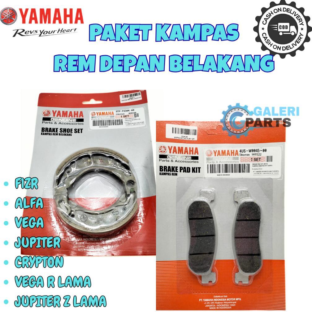 ORIGINAL PAKET KAMPAS REM DEPAN BELAKANG TROMOL 5TP 4US YAMAHA JUPITER OLD Z BURHAN VEGA R LAMA CRYP