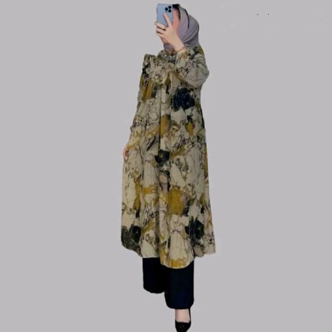 (PREMIUM) NADHIRA SET Tunik || SETELAN CELANA WANITA NADHIRA Baju Ceruty Muslim