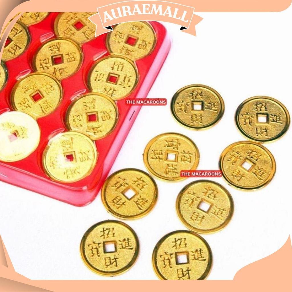 Dekorasi Hampers Imlek Koin Emas/ Hiasan Imlek Uang Gold Sincia Fu Uang Emas Logam Emas Tm Cod