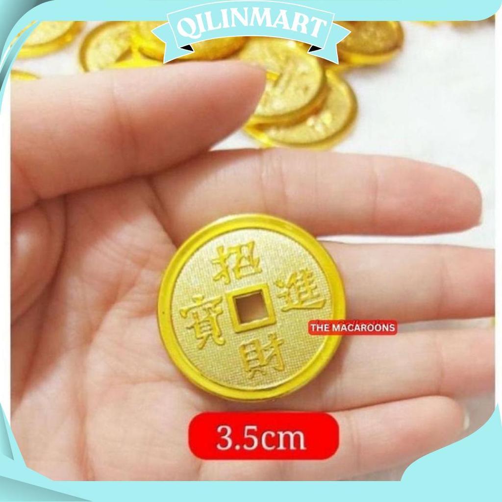 Dekorasi Hampers Imlek Koin Emas/ Hiasan Imlek Uang Gold Sincia Fu Uang Emas Logam Emas Tm Ori