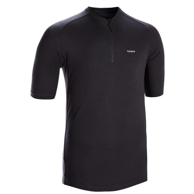 BEBAS ONGKIR - Decathlon Btwin Jersey Sepeda Essential Hitam - 8569821
