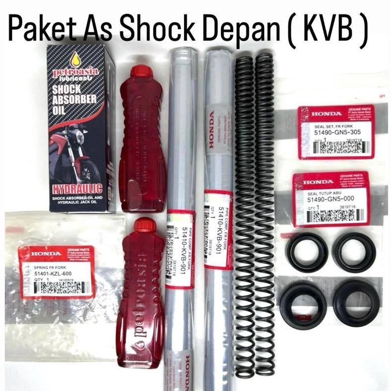 Paket As Shock Depan (KVB) buat motor beat karbu, vario karbu, scoopy karbu, spacy karbu, techno var