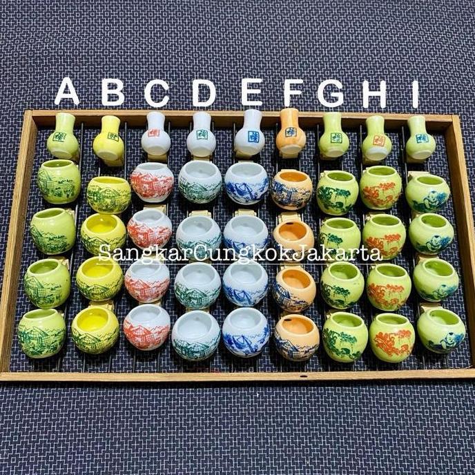 TERMURAH - Cepuk Keramik Kecil Pleci Kolibri 5Pcs Ori Vietnam